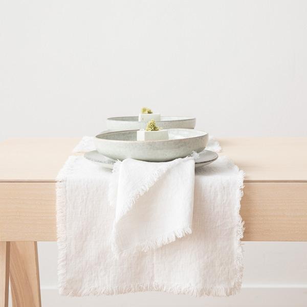 Linenme Linen Fabric Washed Terra Optical White