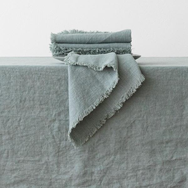 Linenme Linen Fabric Washed Terra Spa Green