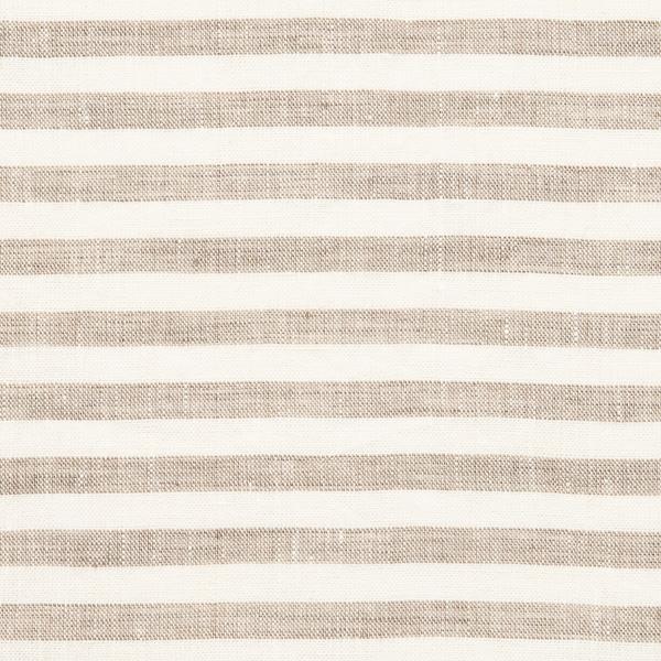 linenme Linen Fabric Washed Ticking Stripe Natural