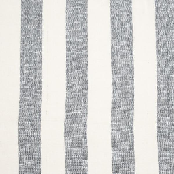 linenme Linen Fabric White Blue Stripes