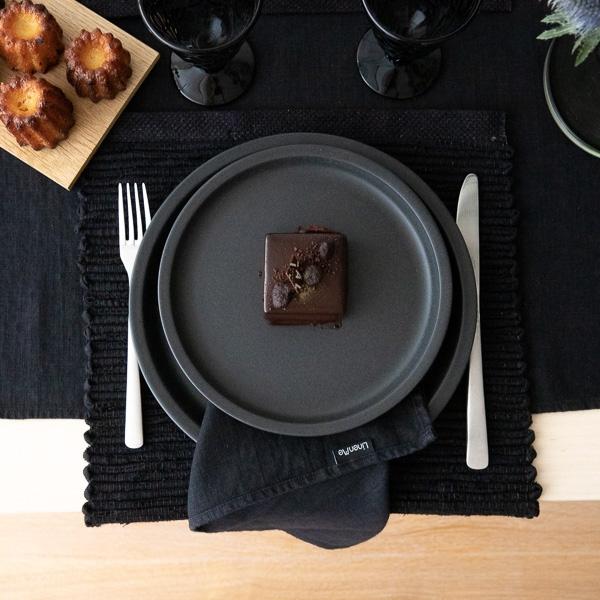 Linenme Linen Hand Woven Placemat Black Terra