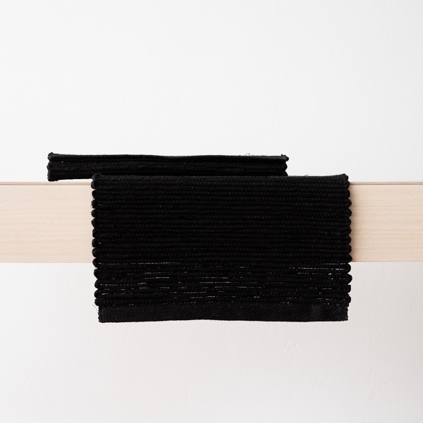 linenme Linen Hand Woven Placemat Black Terra