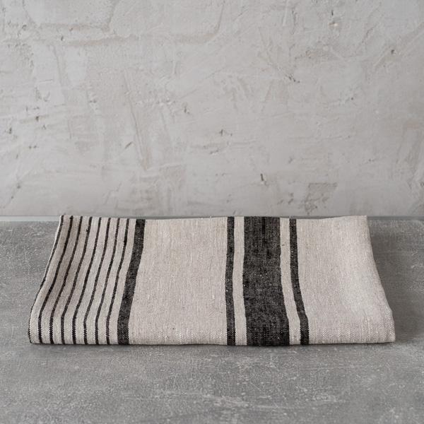 linenme Linen Huckaback Bath Towel Black Provence
