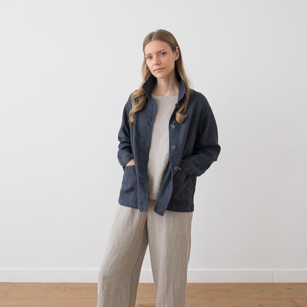 Linenme Linen Jacket Anthracite Tokyo