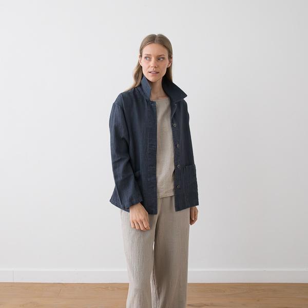 Linenme Linen Jacket Anthracite Tokyo