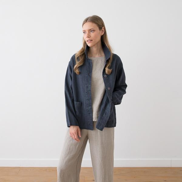Linenme Linen Jacket Anthracite Tokyo
