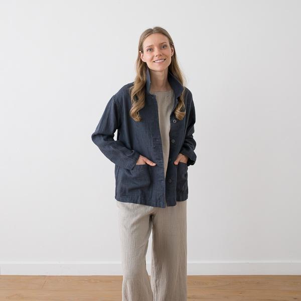 linenme Linen Jacket Anthracite Tokyo