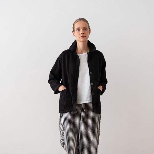 Linenme Linen Jacket Black Tokyo