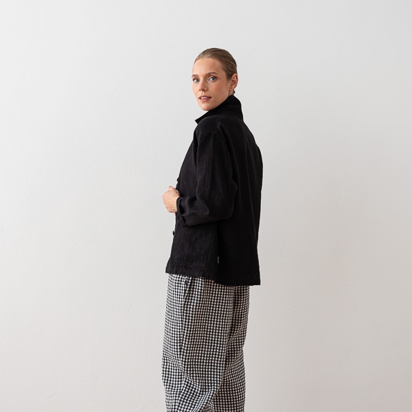 Linenme Linen Jacket Black Tokyo