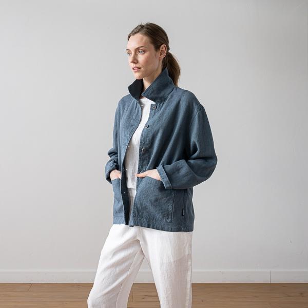 Linenme Linen Jacket Black Tokyo