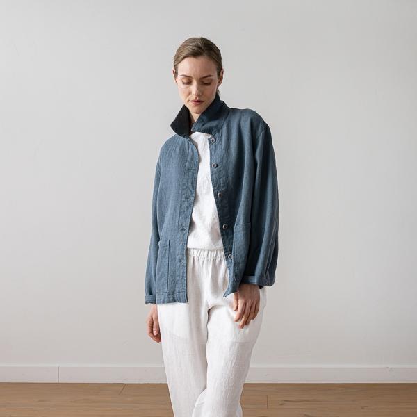 Linenme Linen Jacket Black Tokyo