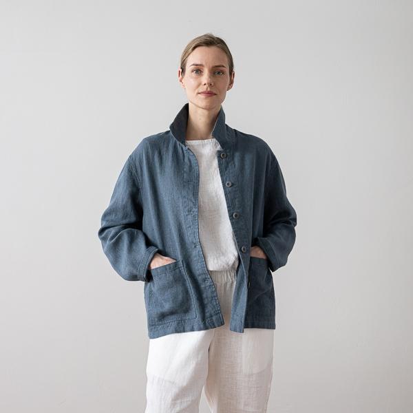 linenme Linen Jacket Black Tokyo