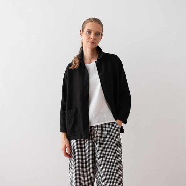 linenme Linen Jacket Black Tokyo