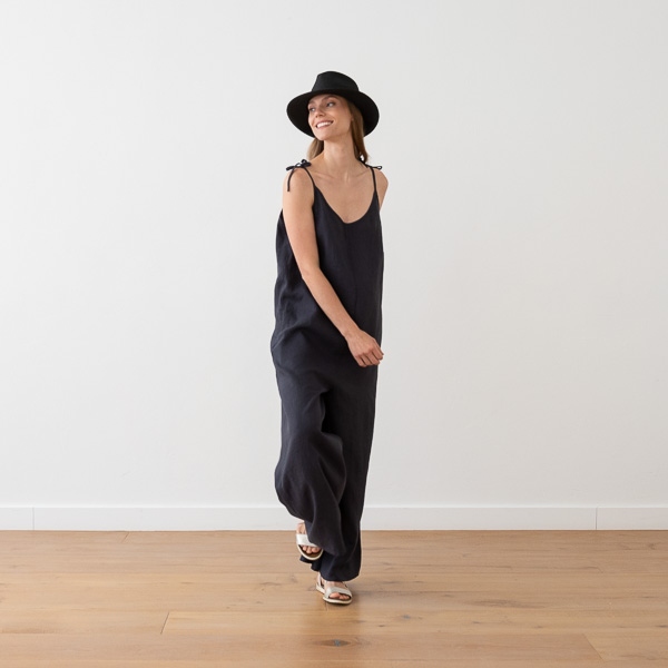 Linenme Linen Jumpsuit Anthracite Amelia