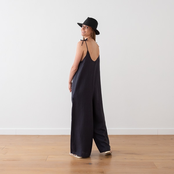 Linenme Linen Jumpsuit Anthracite Amelia