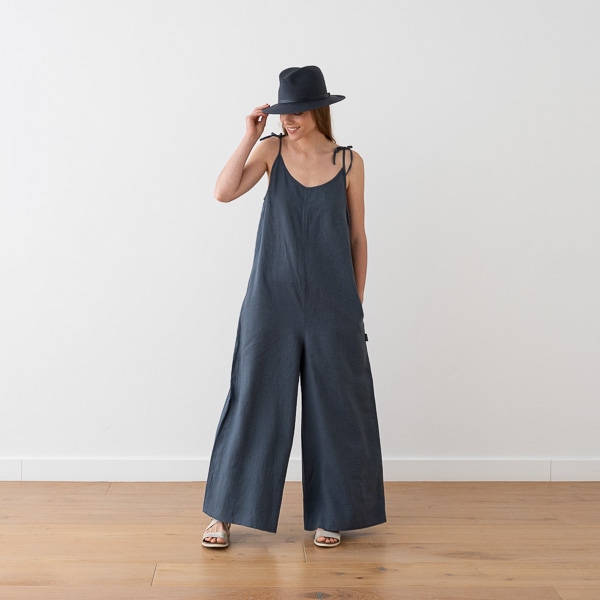 Linenme Linen Jumpsuit Anthracite Amelia