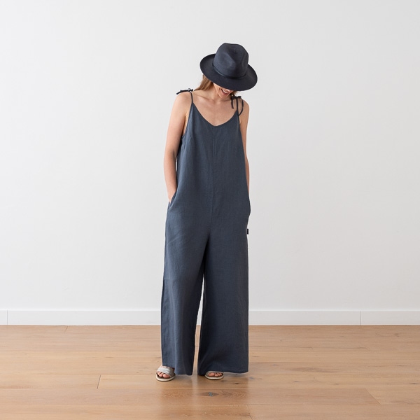 Linenme Linen Jumpsuit Anthracite Amelia
