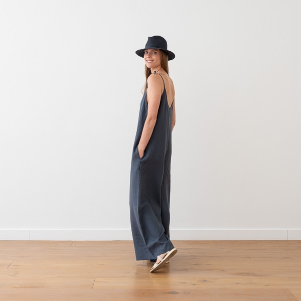 Linenme Linen Jumpsuit Anthracite Amelia