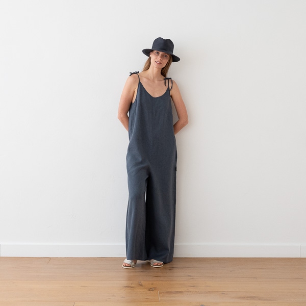 linenme Linen Jumpsuit Anthracite Amelia