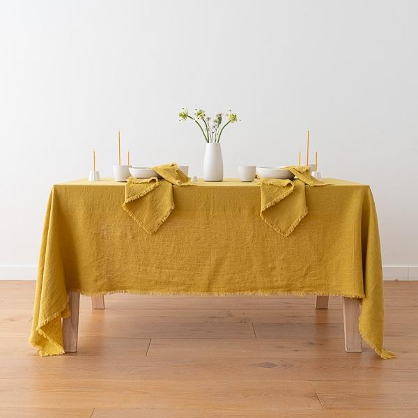 Linenme Linen Napkin Antique Gold Terra Fringe