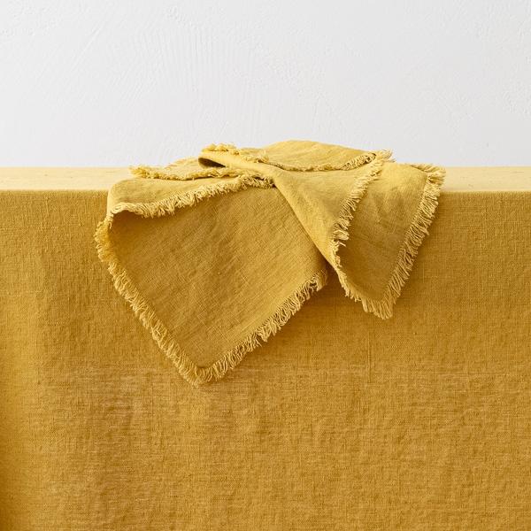 linenme Linen Napkin Antique Gold Terra Fringe