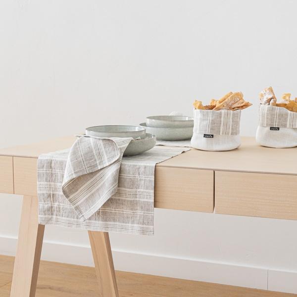Linenme Linen Napkin Birch Multistripe