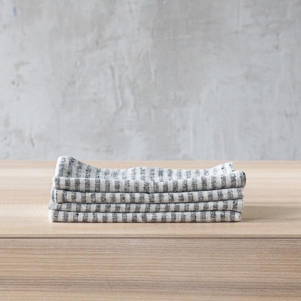 linenme Linen Napkin Black Natural Brittany