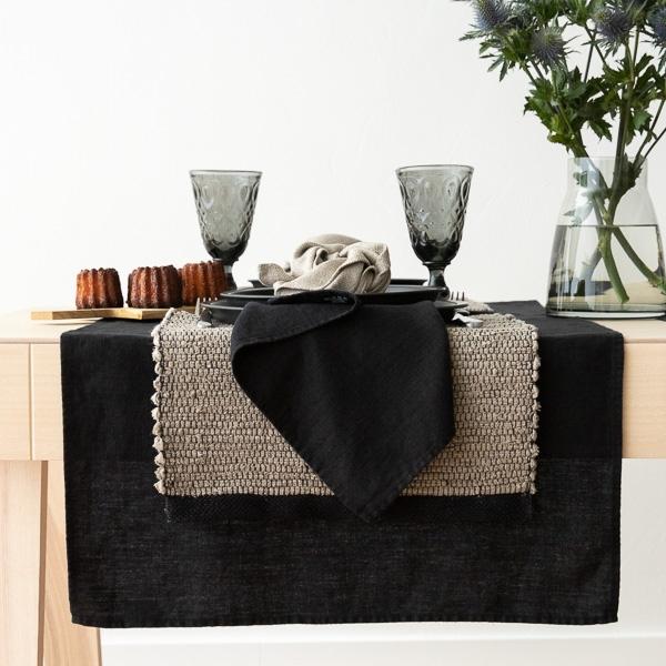 Linenme Linen Napkin Black Terra