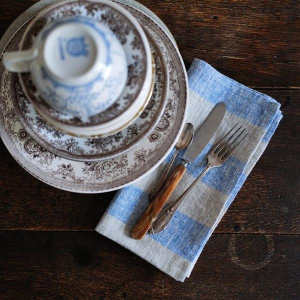 Linenme Linen Napkin Blue Natural Boston