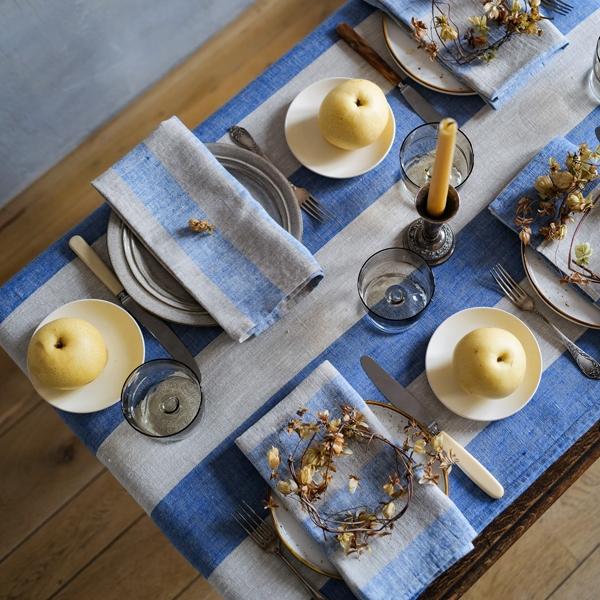 Linenme Linen Napkin Blue Natural Boston
