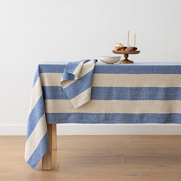 Linenme Linen Napkin Blue Natural Venice