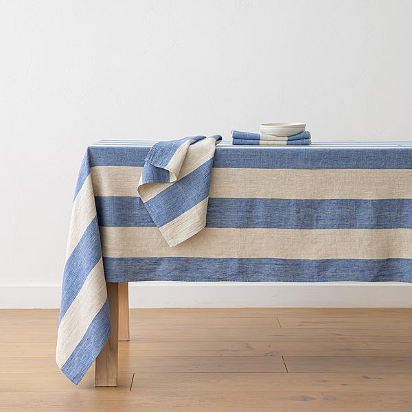 Linenme Linen Napkin Blue Natural Venice