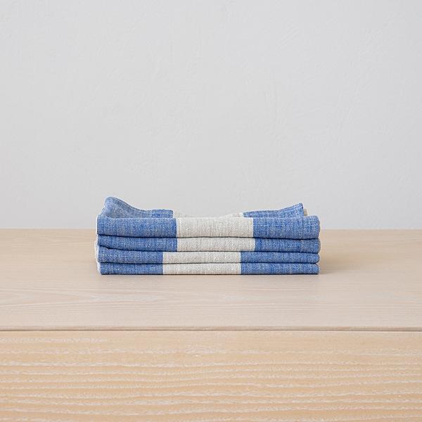 linenme Linen Napkin Blue Natural Venice