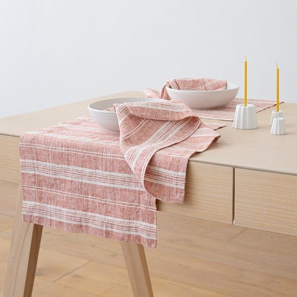 Linenme Linen Napkin Brick Multistripe
