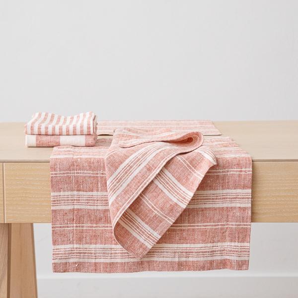 Linenme Linen Napkin Brick Multistripe