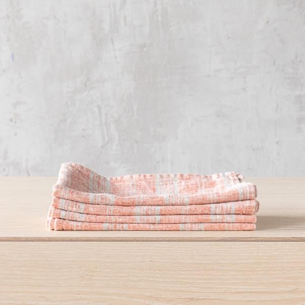 linenme Linen Napkin Brick Natural Multistripe