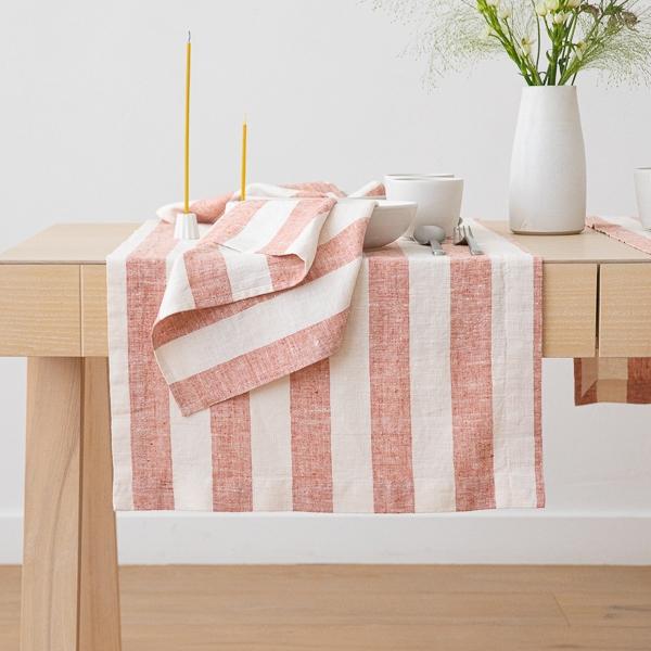 Linenme Linen Napkin Brick/White Philippe