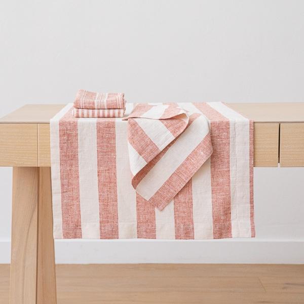 Linenme Linen Napkin Brick/White Philippe