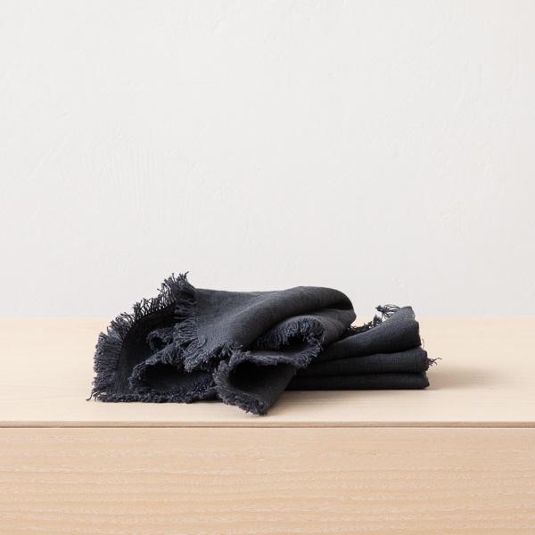 linenme Linen Napkin Charcoal Terra Fringe