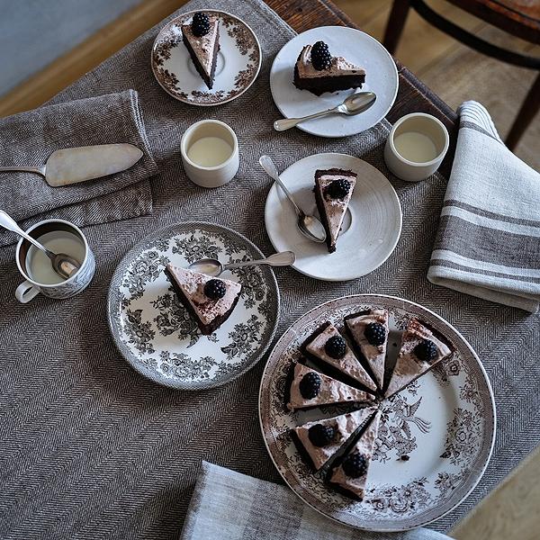 Linenme Linen Napkin Choco Natural Chevron