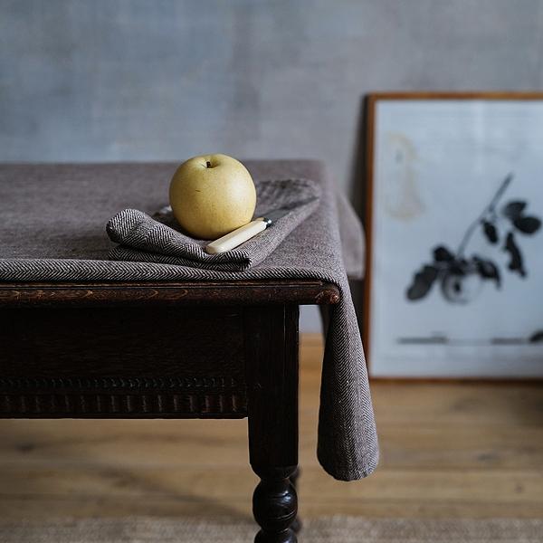 linenme Linen Napkin Choco Natural Chevron