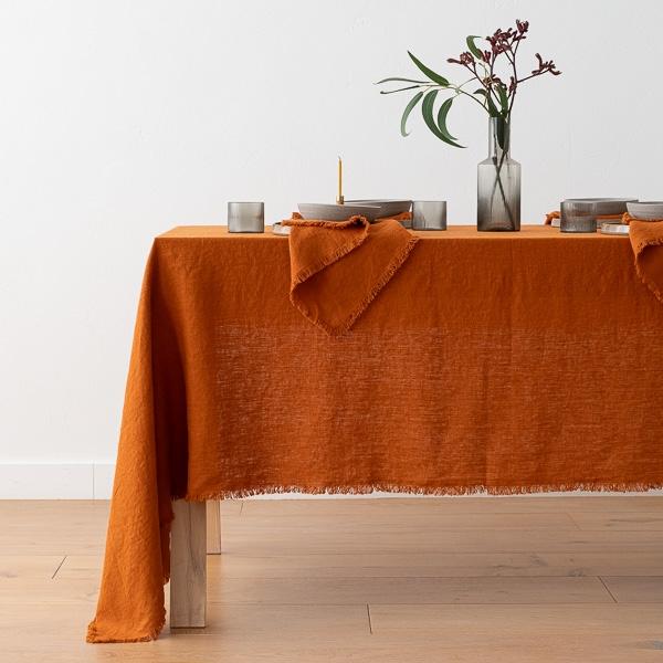 Linenme Linen Napkin Cinnamon Terra Fringe