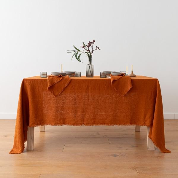 Linenme Linen Napkin Cinnamon Terra Fringe