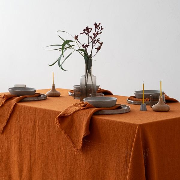 Linenme Linen Napkin Cinnamon Terra Fringe