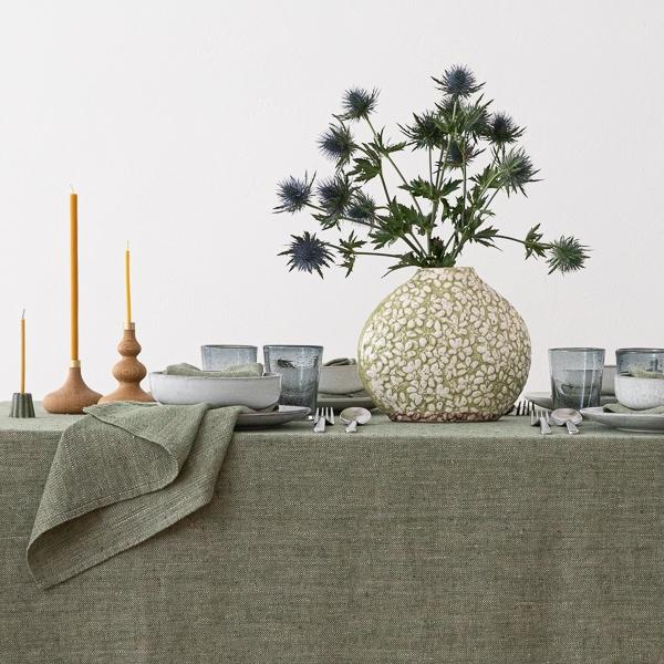 Linenme Linen Napkin Forest Green Chevron