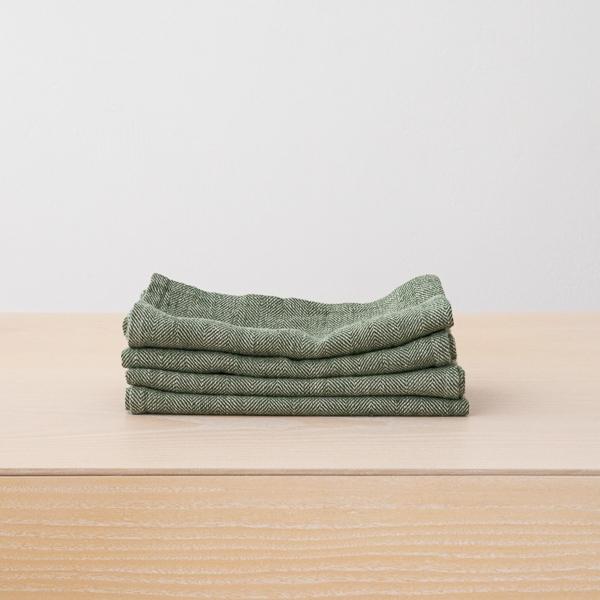 linenme Linen Napkin Forest Green Chevron