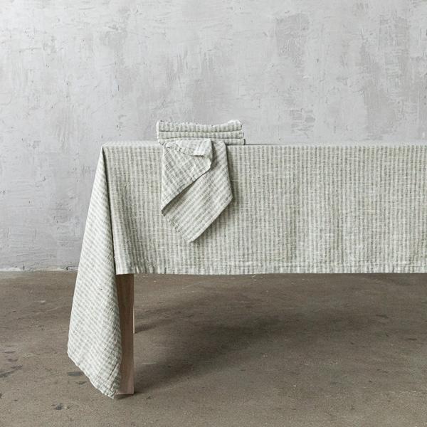 Linenme Linen Napkin Forest Green Natural Brittany