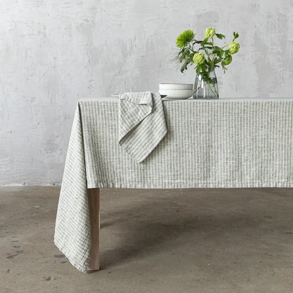 Linenme Linen Napkin Forest Green Natural Brittany