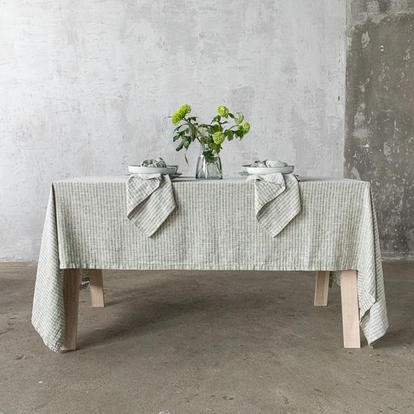 Linenme Linen Napkin Forest Green Natural Brittany