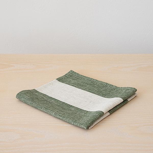 Linenme Linen Napkin Forest Green Natural Venice